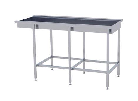 Tørrebord 2000x650 m/styrekant m/drypkar rustfri stål ART