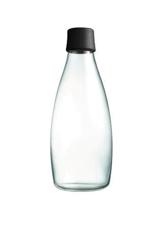 Flaske 0,8 L diam 88 mm m/ sort låg Retap